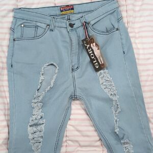 GLO Jeans Blue Skinny Distressed Denim
